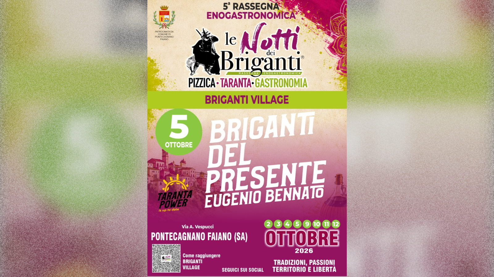 Notti dei Briganti 2026, Eugenio Bennato protagonista a Pontecagnano Faiano