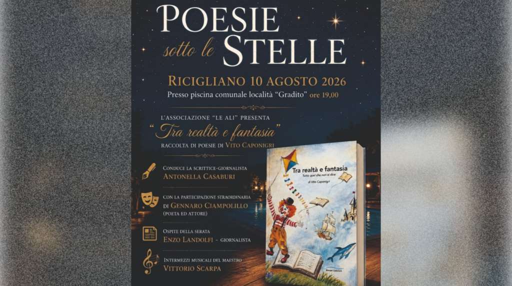 “Poesie sotto le stelle”, a Ricigliano la notte di San Lorenzo tra arte, musica e riflessioni letterarie