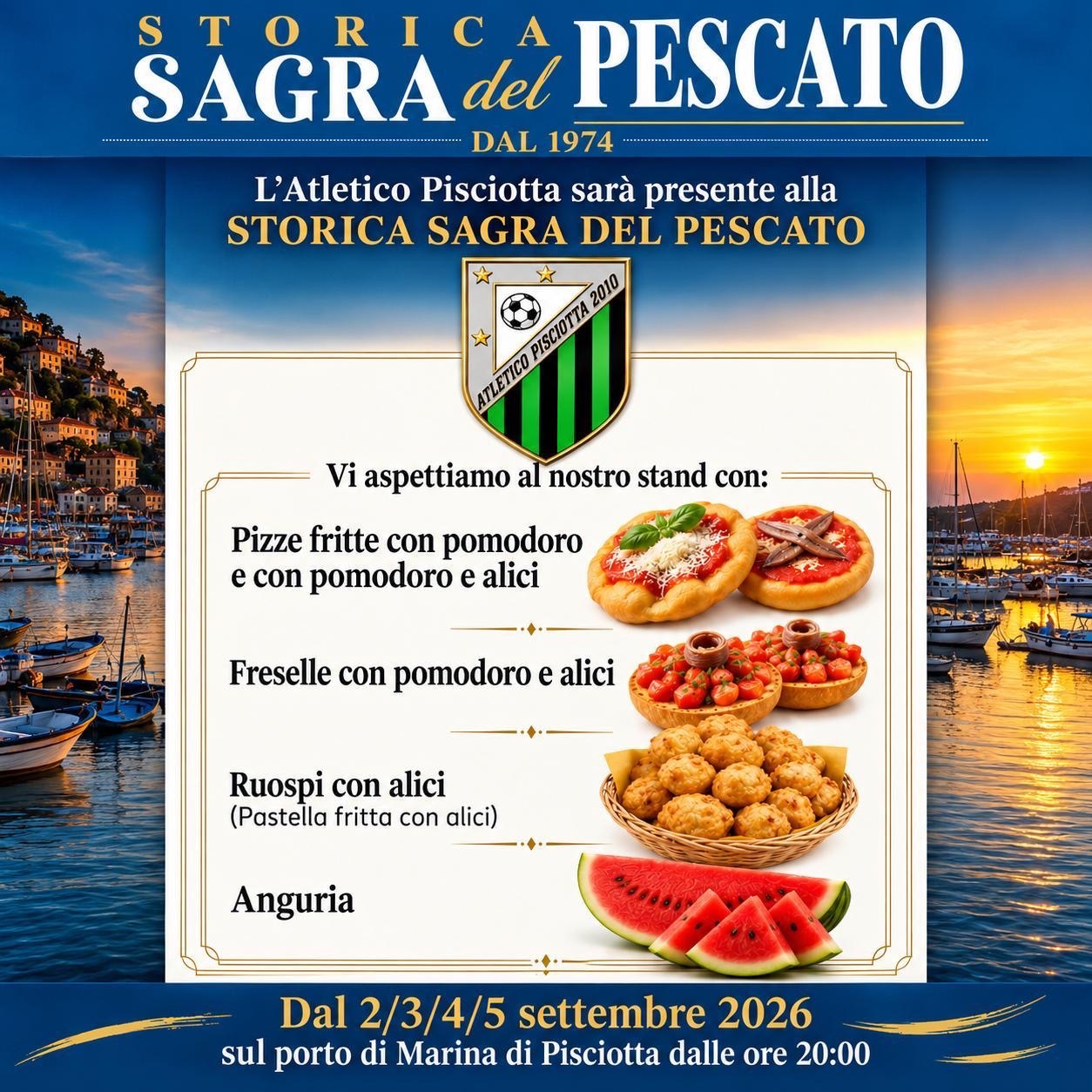 Pisciotta, torna la storica Sagra del Pescato: quattro serate sul porto