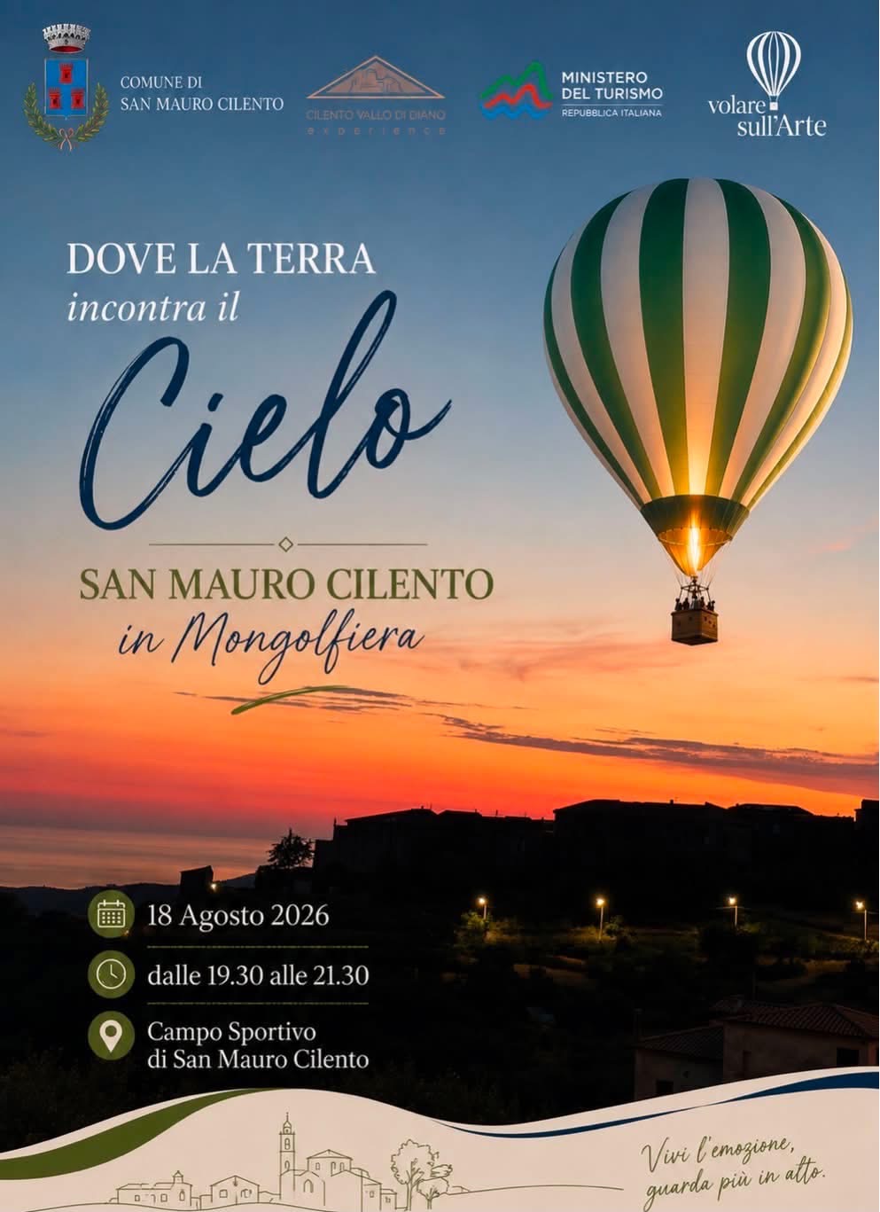 Cilento Vallo di Diano Experience, a San Mauro si vola in mongolfiera