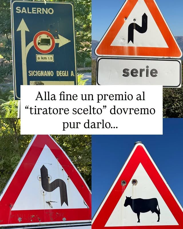 Sicignano degli Alburni, spari contro i cartelli stradali