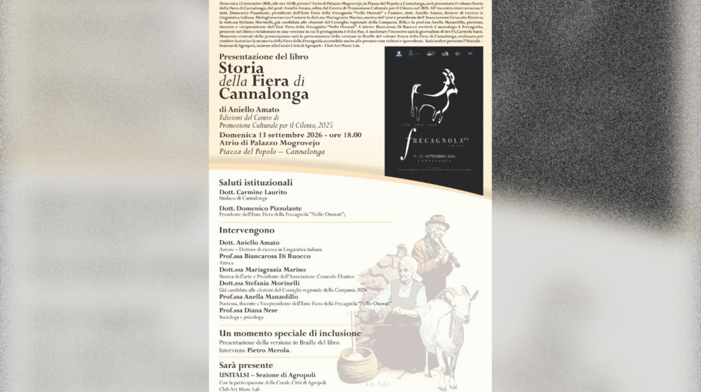 La storia della frecagnola diventa libro: il 13 settembre la presentazione del libro di Aniello Amato