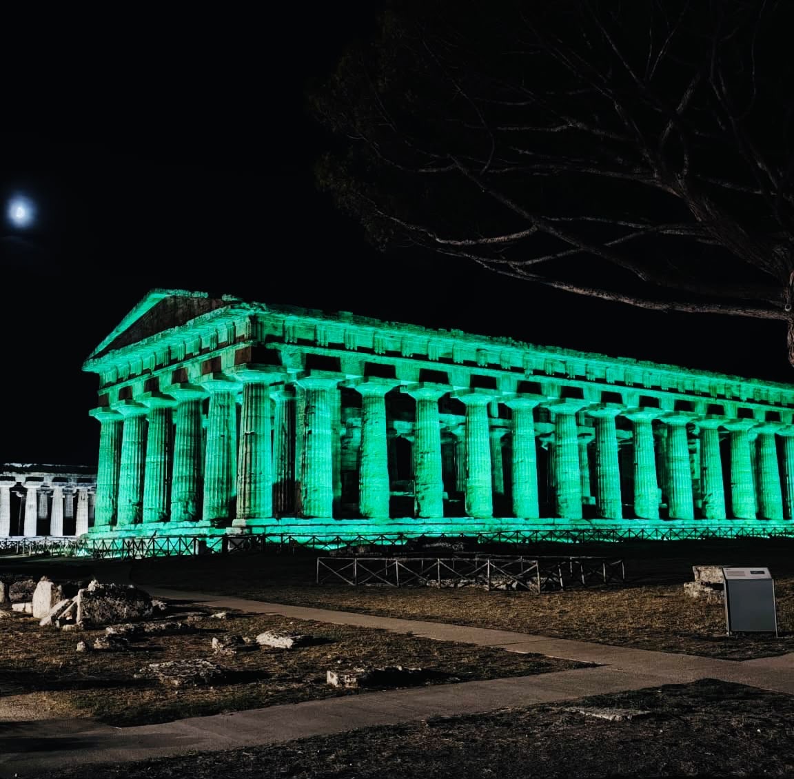 Paestum, il Tempio di Nettuno si illumina di verde per la Giornata nazionale della Sla