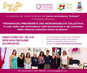 Femminicidi, “la responsabilità di prevenire”: a Sala Consilina il convegno sui 10 anni del Centro antiviolenza Aretusa