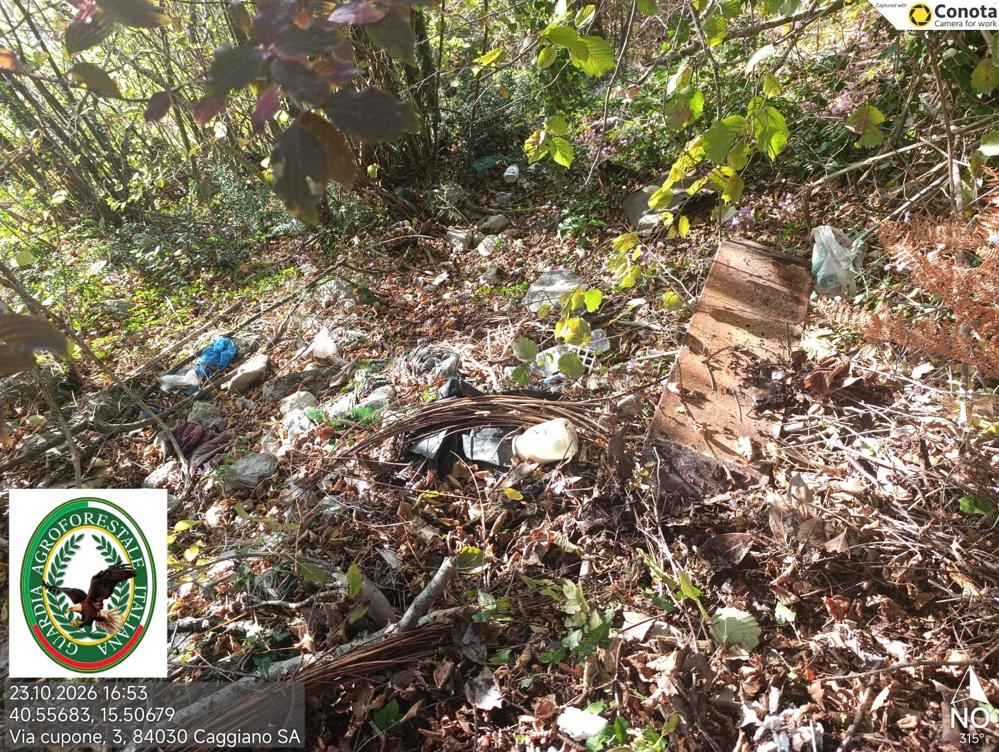 Caggiano, la Guardia Agroforestale segnala rifiuti abbandonati in diverse zone del territorio