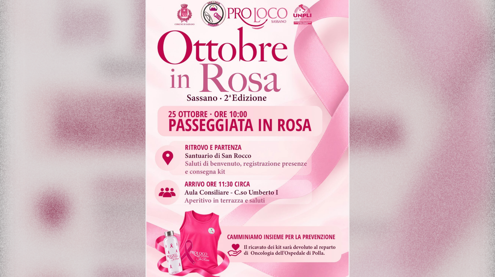 A Sassano la seconda edizione di “Ottobre in Rosa”: una passeggiata per la prevenzione