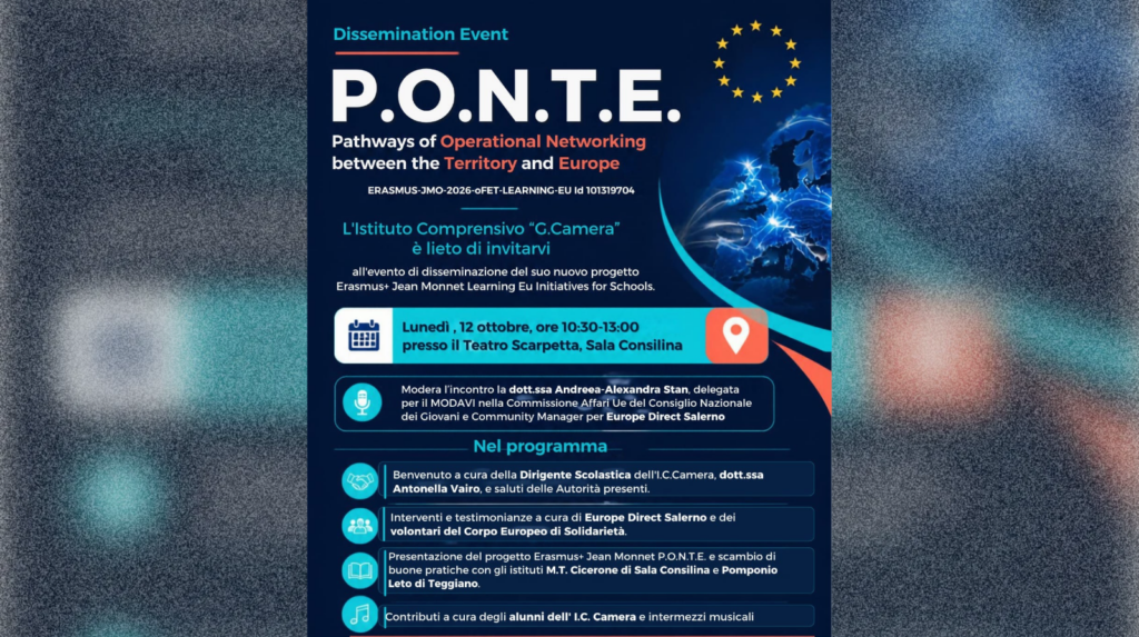 Vallo di Diano, l’Istituto “Camera” lancia il progetto Erasmus+ Jean Monnet “P.O.N.T.E.”