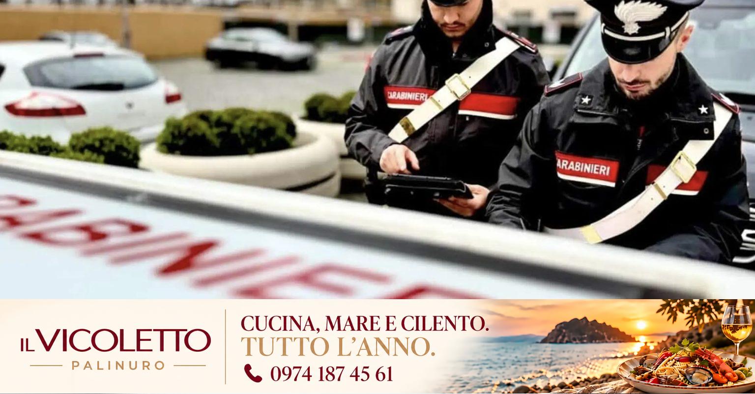 Carabinieri durante un controllo nella fotografia di repertorio pubblicata dal Giornale del Cilento