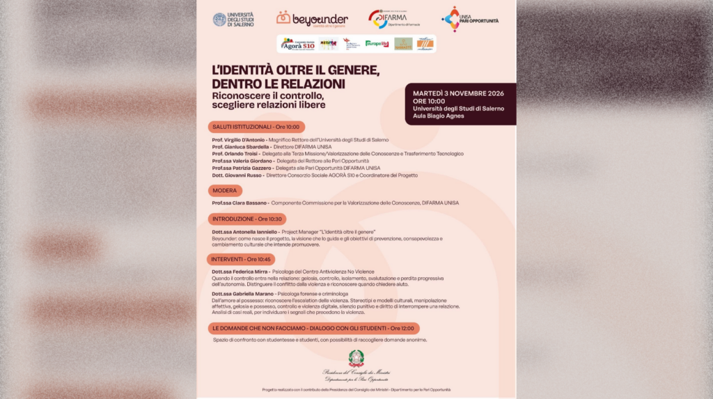 Violenza di genere, all’UniSa un incontro su prevenzione e relazioni consapevoli